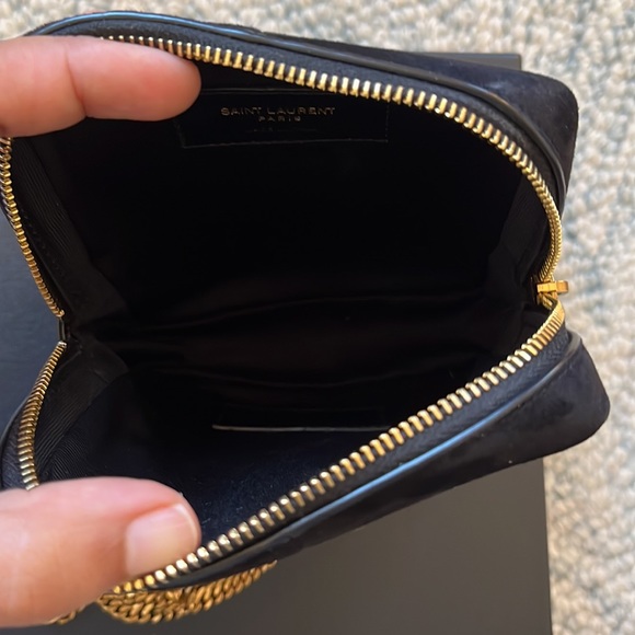 YSL Saint Laurent Jamie Cube Molly Suede Nero/Nero bag - Picture 8 of 11